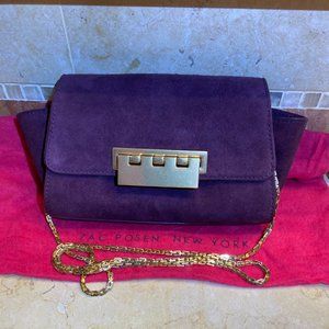 Zac Posen dark purple suede mini cross body bag. Gift for mom.